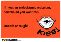 If I was an endoplasmic reticulum, how would you want me? Smooth or rough?